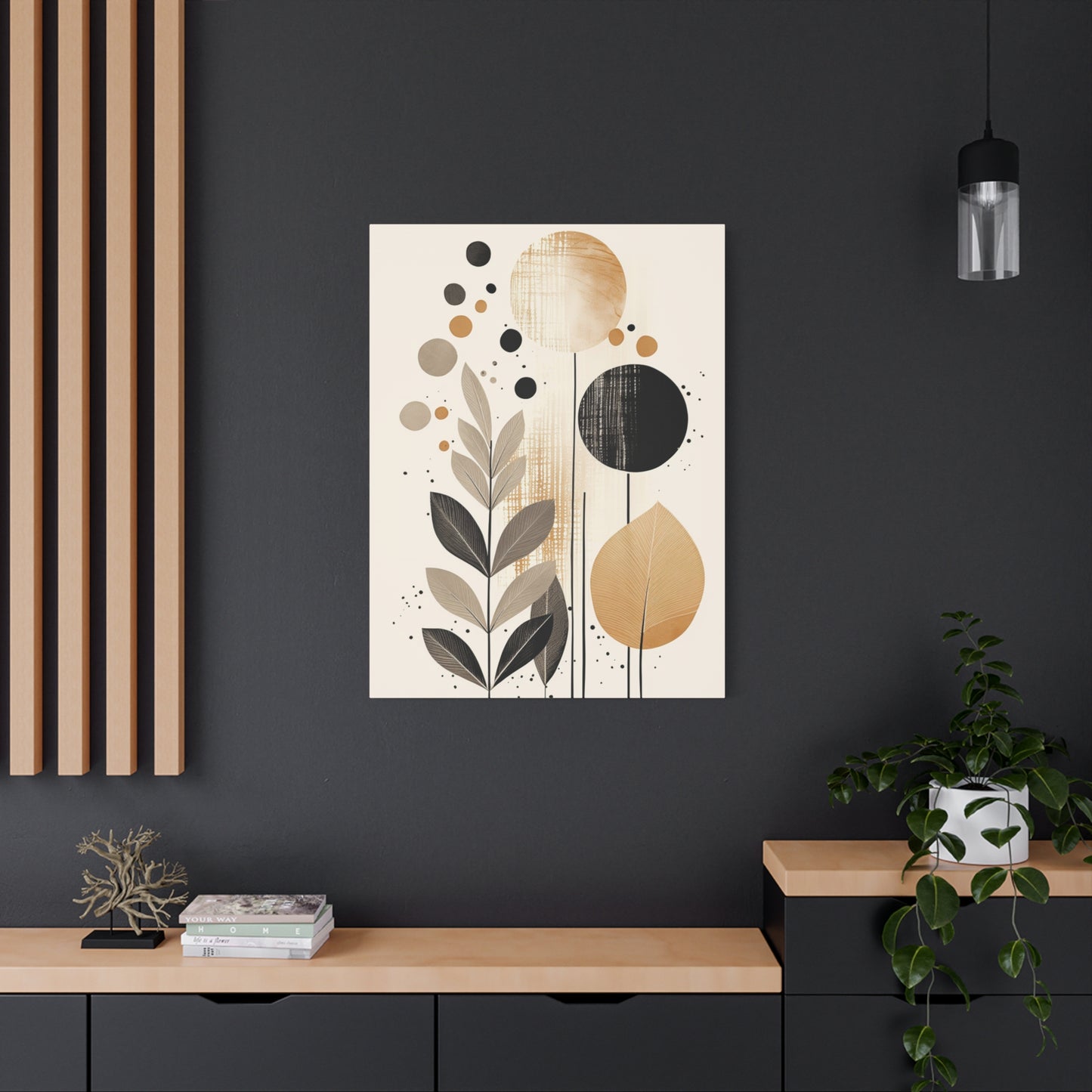 Plant With Black Circles Deco Wall Art & Canvas Prints