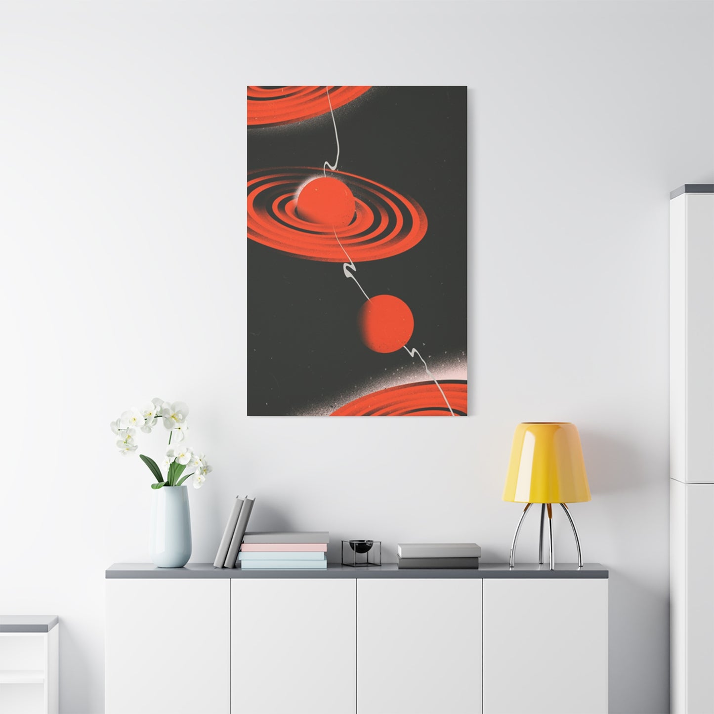 Red Saturn Planet Poster Wall Art & Canvas Prints