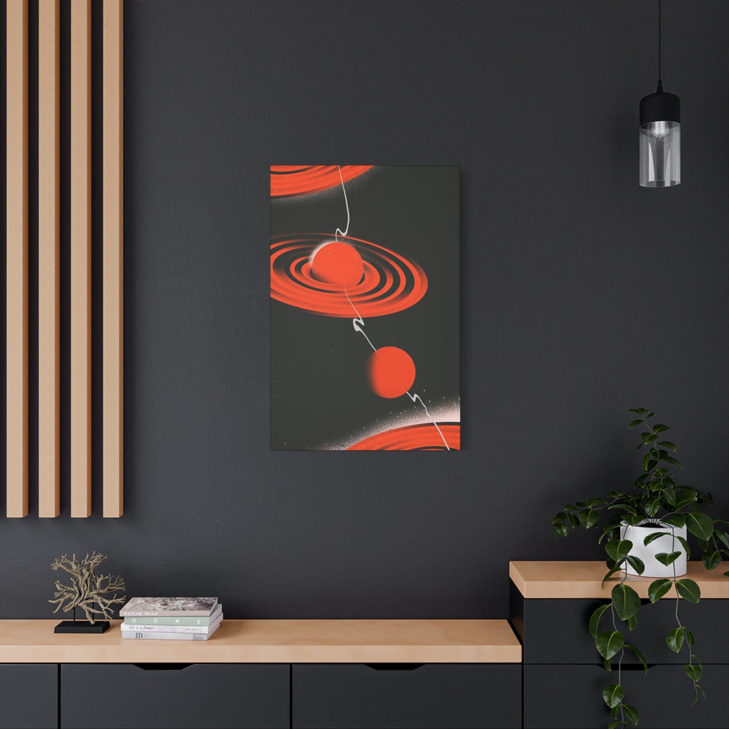 Red Saturn Planet Poster Wall Art & Canvas Prints