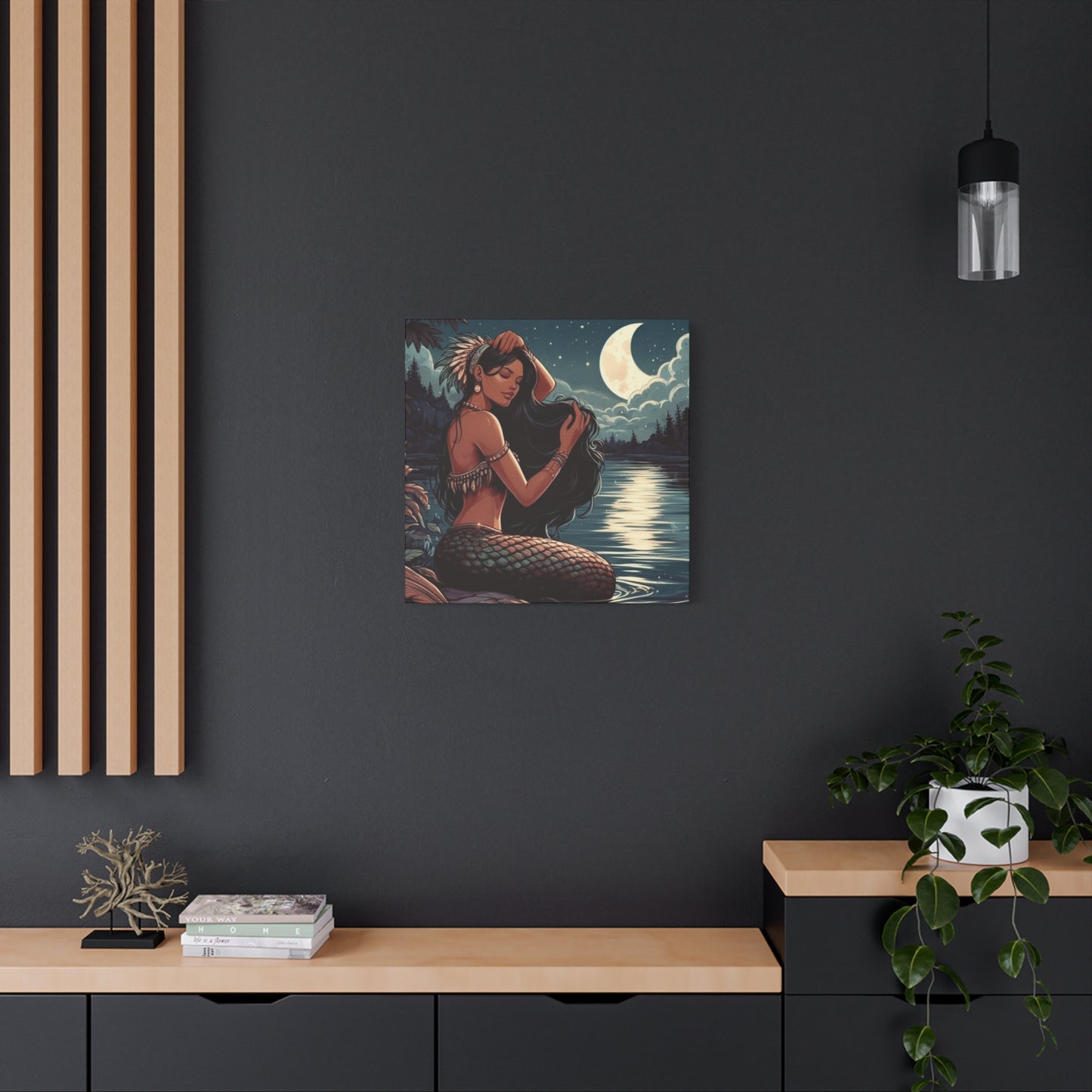 A Portrait Of Mermaid At Night Wall Art & Canvas Prints