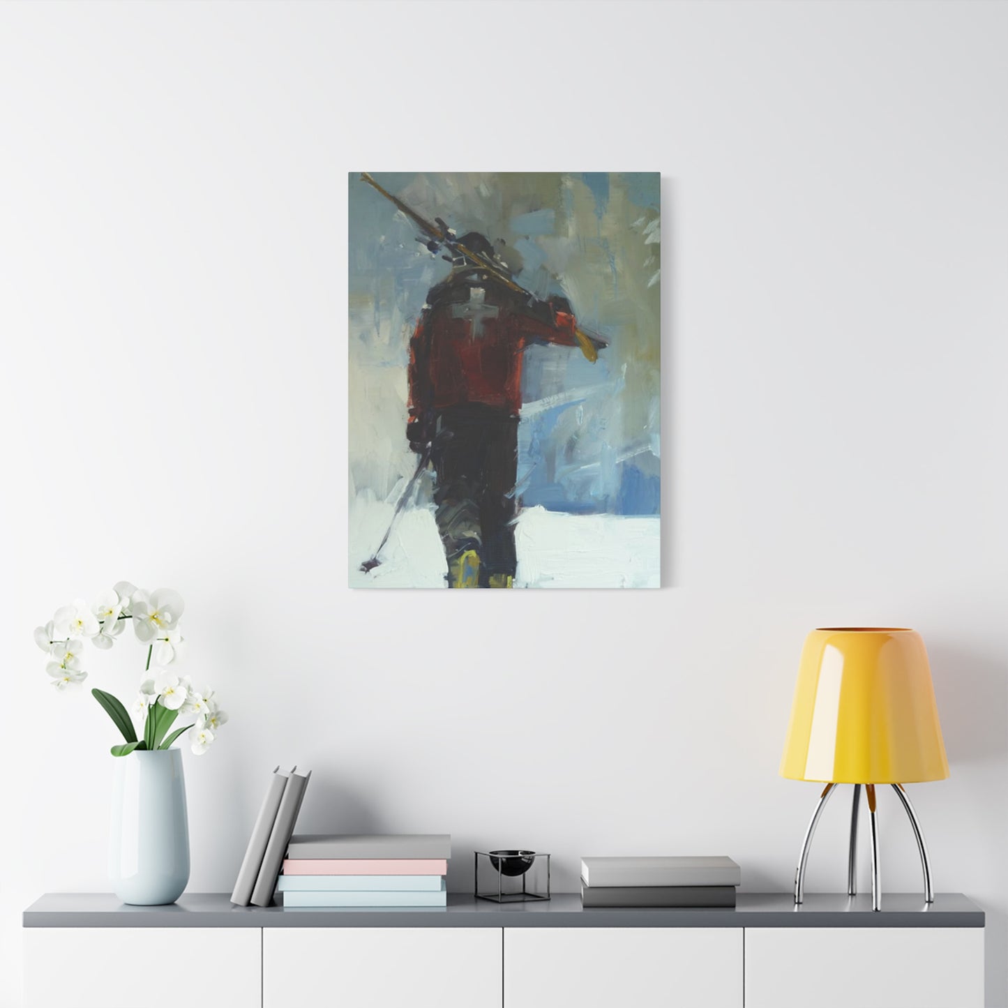 Skiing Man With Skies Wall Art & Canvas Prints