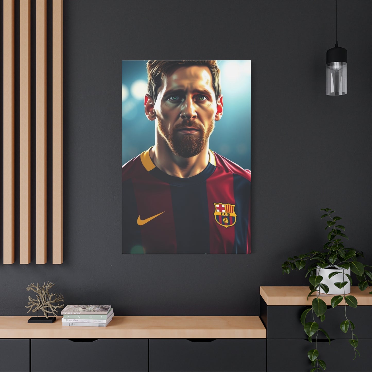 Messi: The Illustrated Icon Canvas Wall Art & Canvas Print