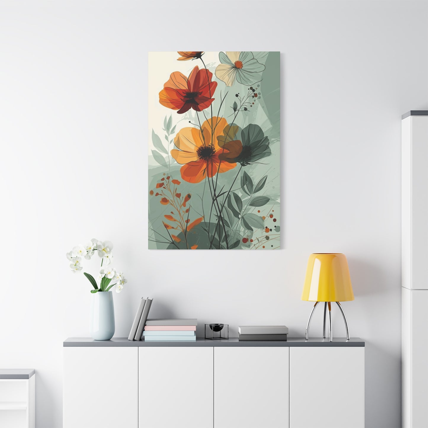 Green Floral Painting Wall Art & Canvas Prints