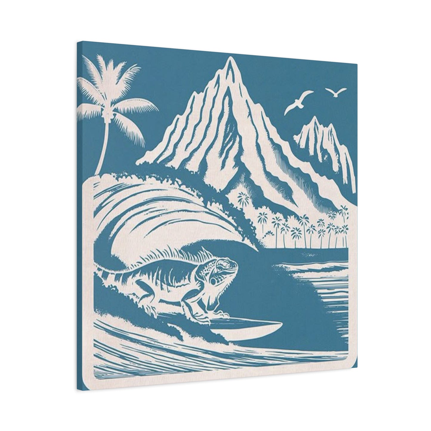 Chameleon Surfing Wall Art & Canvas Prints