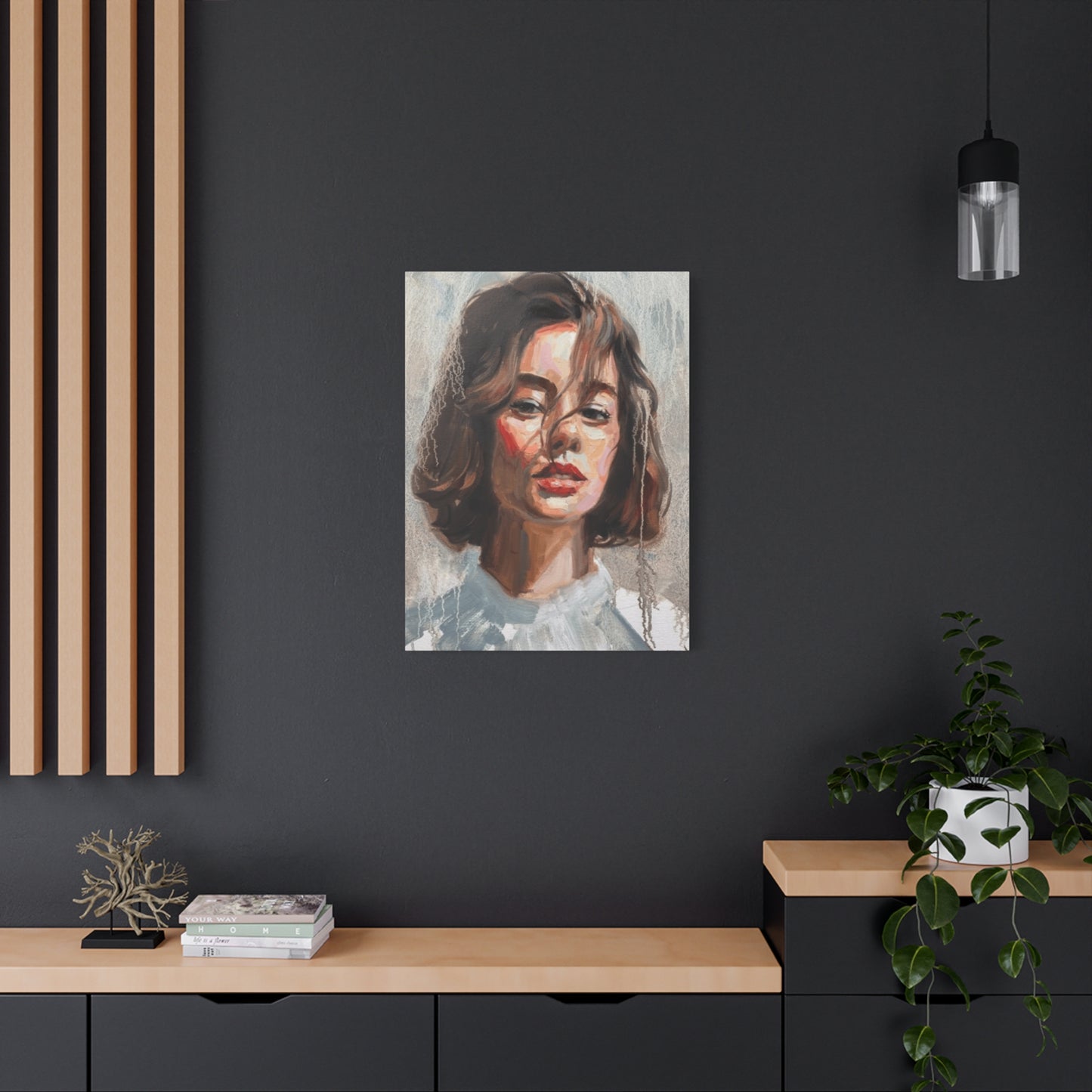 A Portrait Of Short Hair Women Wall Art & Canvas Prints