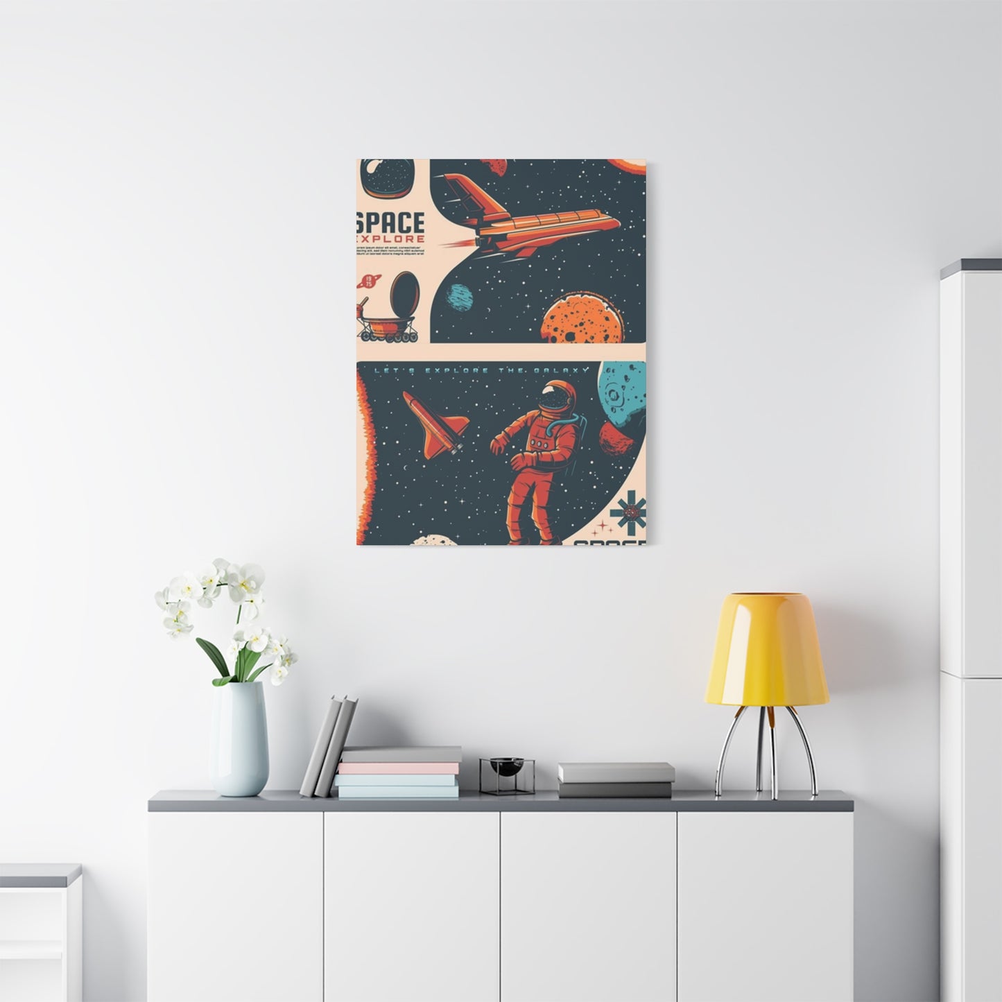 Space Explore Adventure Poster Wall Art & Canvas Prints