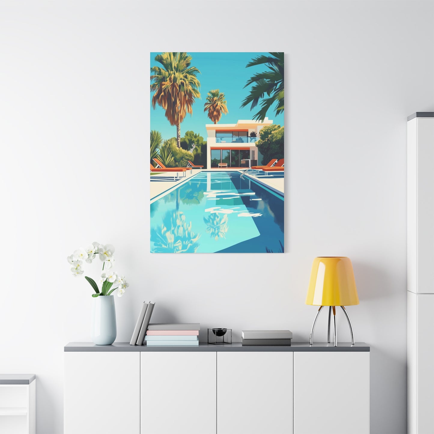Long Swimming Pool In Resort Wall Art & Canvas Prints