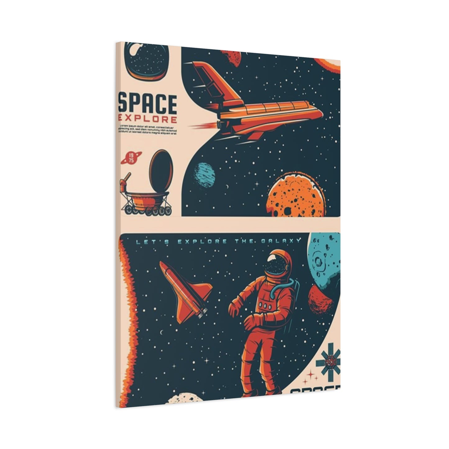 Space Explore Adventure Poster Wall Art & Canvas Prints