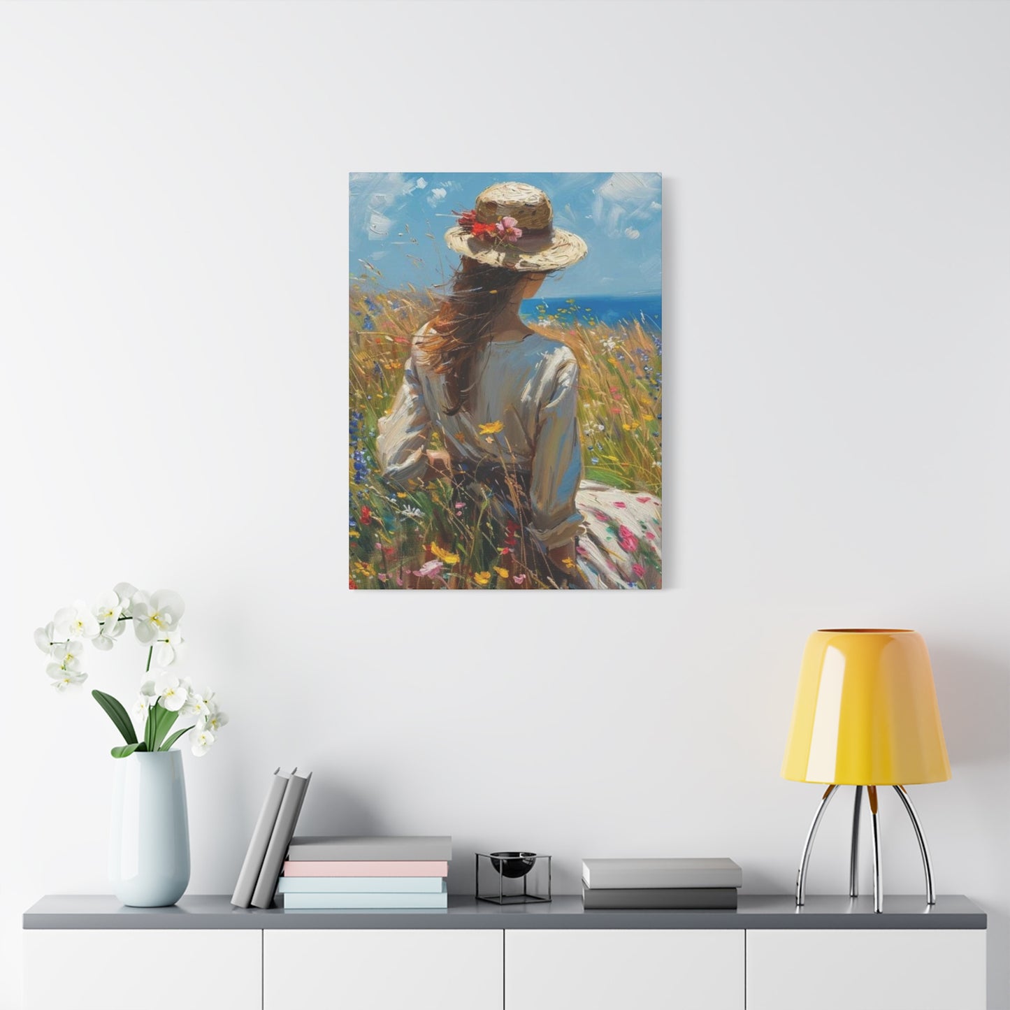 Woman by the Sea Wall Art & Canvas Prints