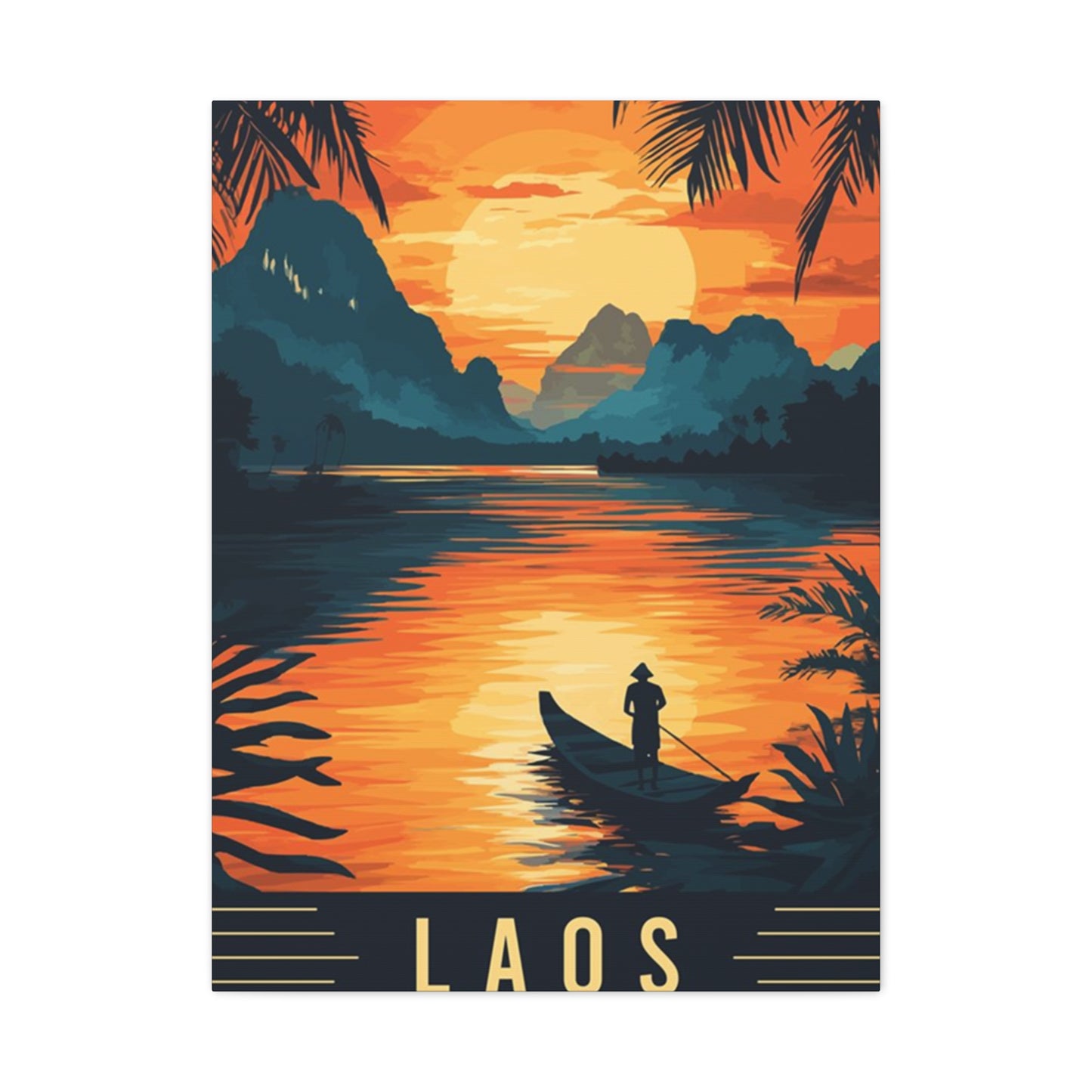 Laos Sunset Poster Wall Art & Canvas Prints