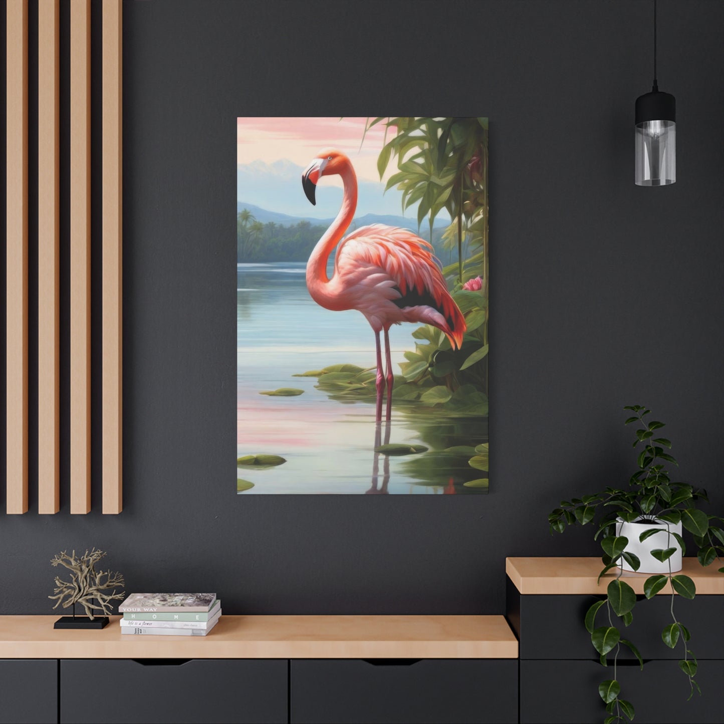Flamingo In Water Wall Art & Canvas Prints