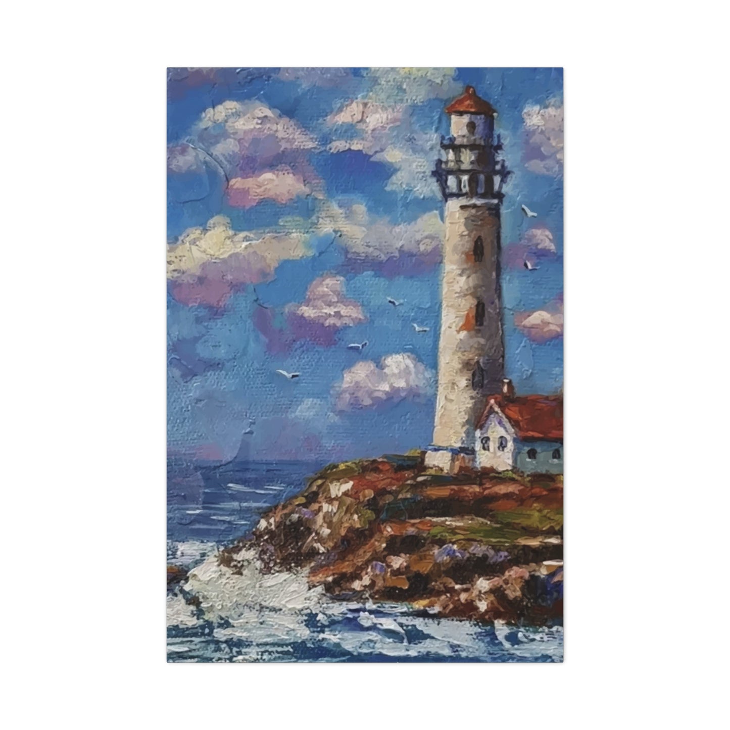 Light Tower Near Sea Wall Art & Canvas Prints