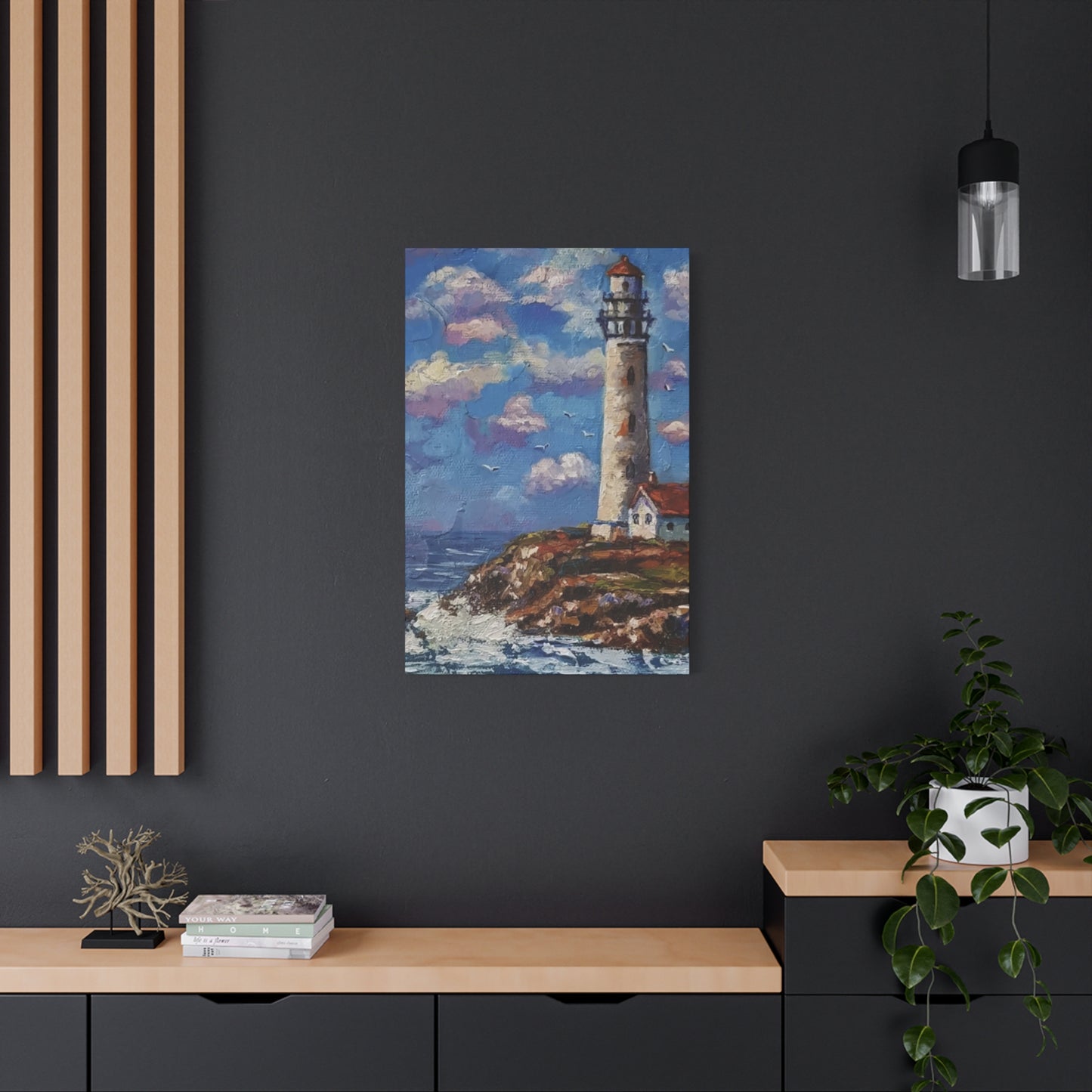Light Tower Near Sea Wall Art & Canvas Prints