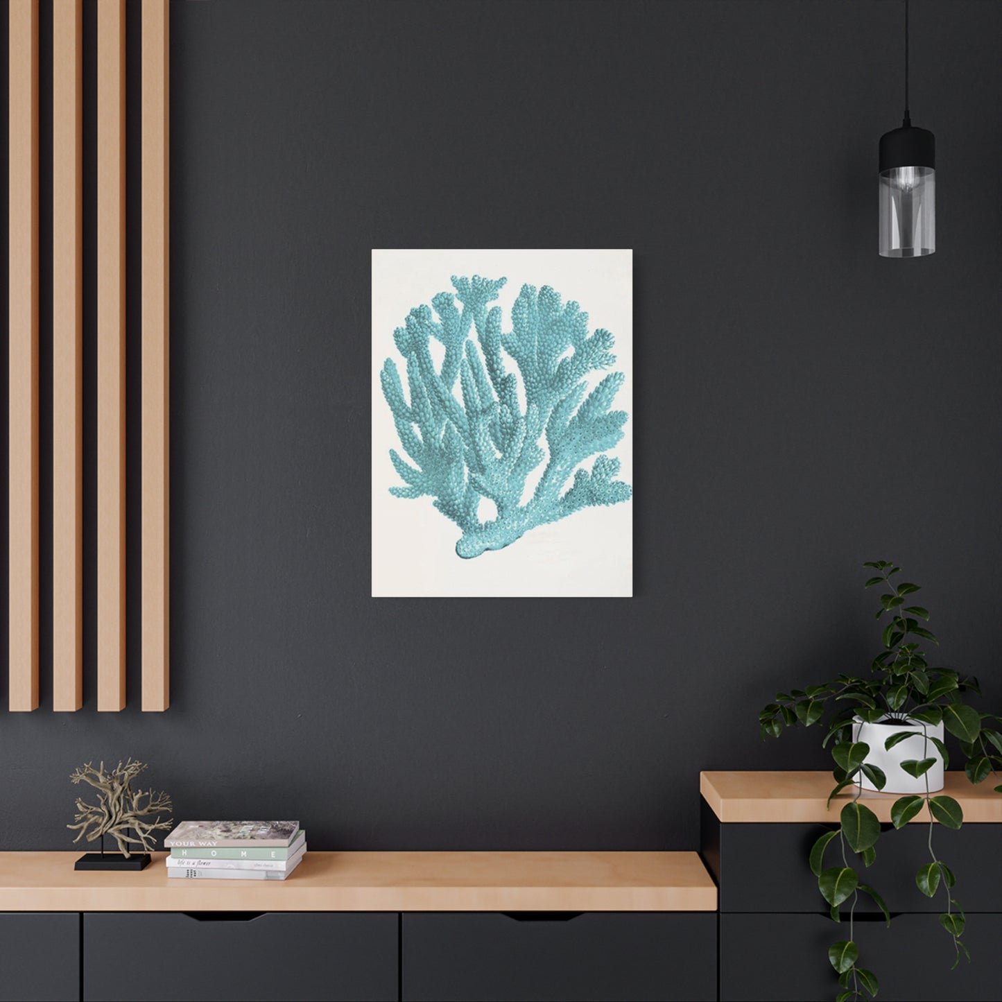 Blue Sea Herb Drawing Wall Art & Canvas Prints