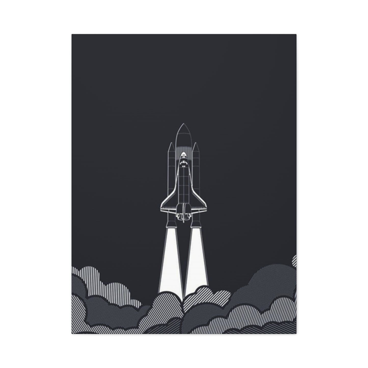 Dark Rocket Launch Poster Wall Art & Canvas Prints