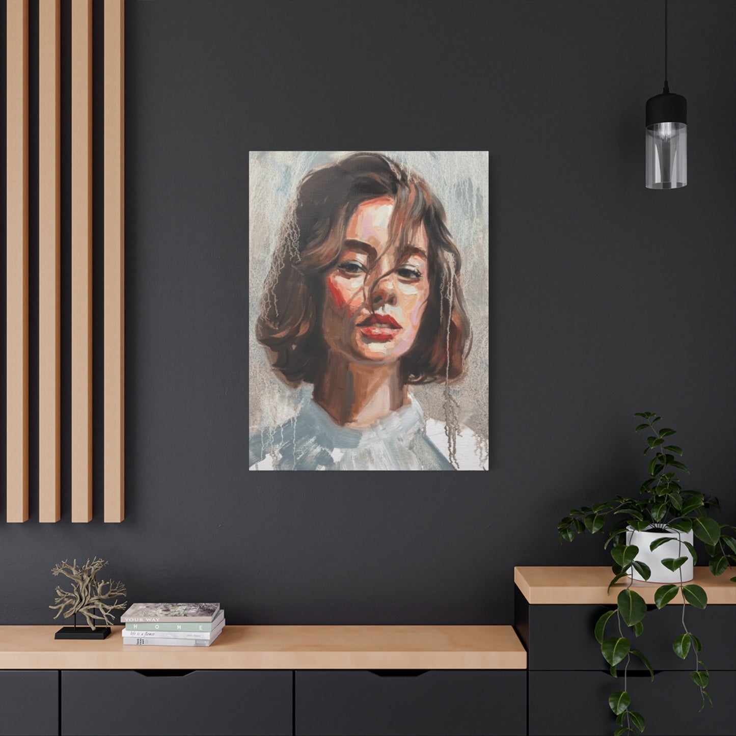 A Portrait Of Short Hair Women Wall Art & Canvas Prints