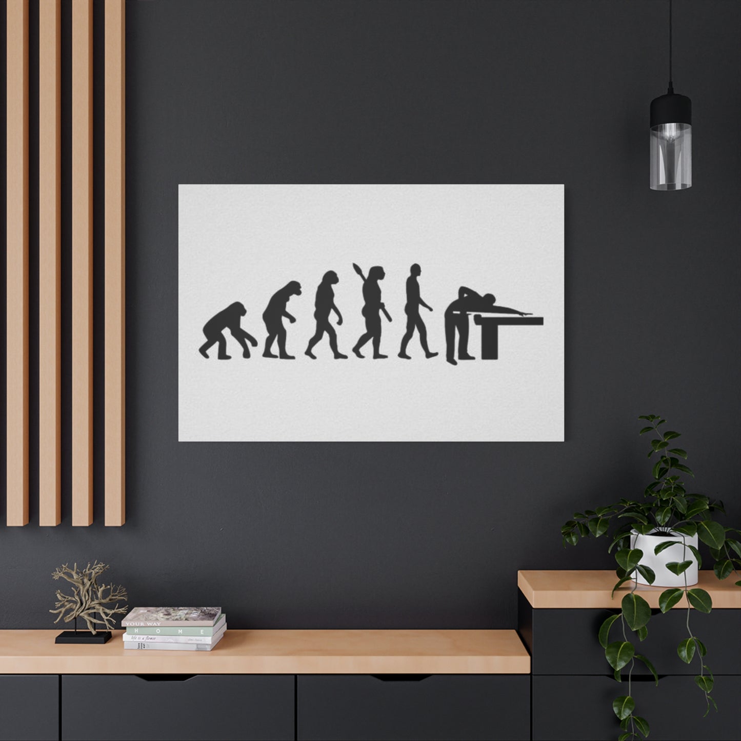 Evolution to Playing Pool Wall Art & Canvas Prints