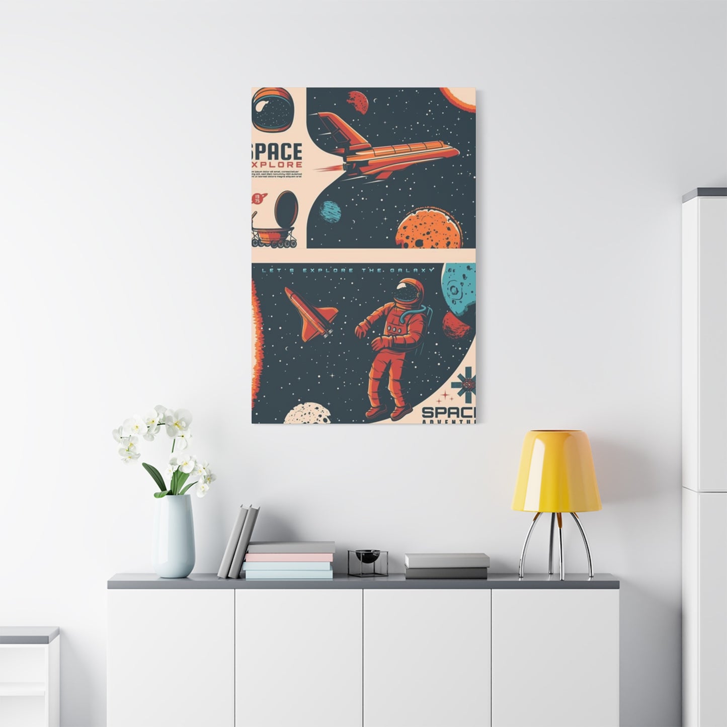 Space Explore Adventure Poster Wall Art & Canvas Prints
