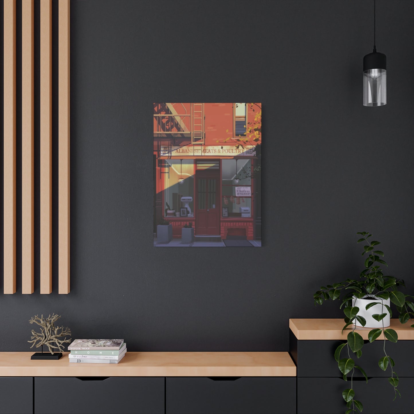 Meat Poultry Shop Of New York City Skyline Wall Art & Canvas Prints