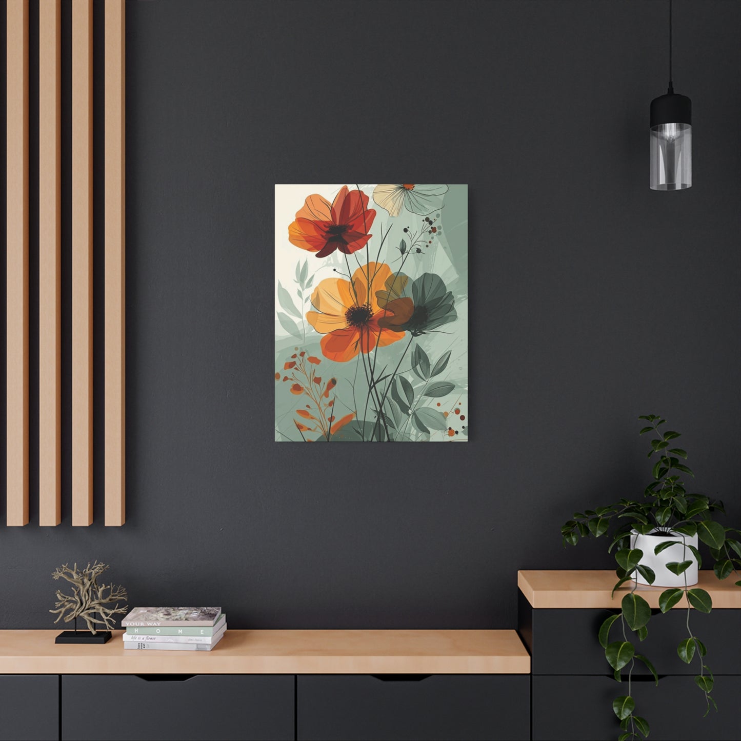 Green Floral Painting Wall Art & Canvas Prints