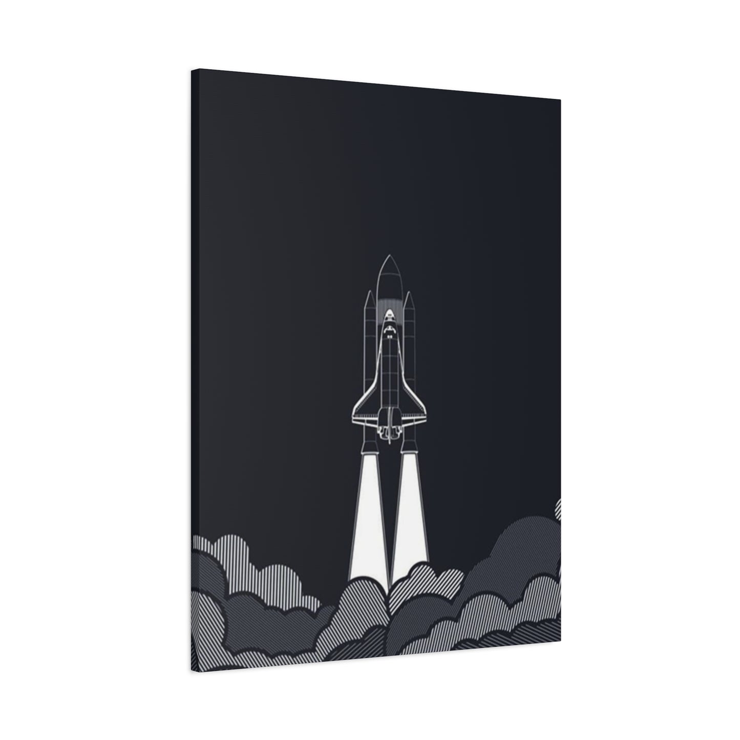 Dark Rocket Launch Poster Wall Art & Canvas Prints