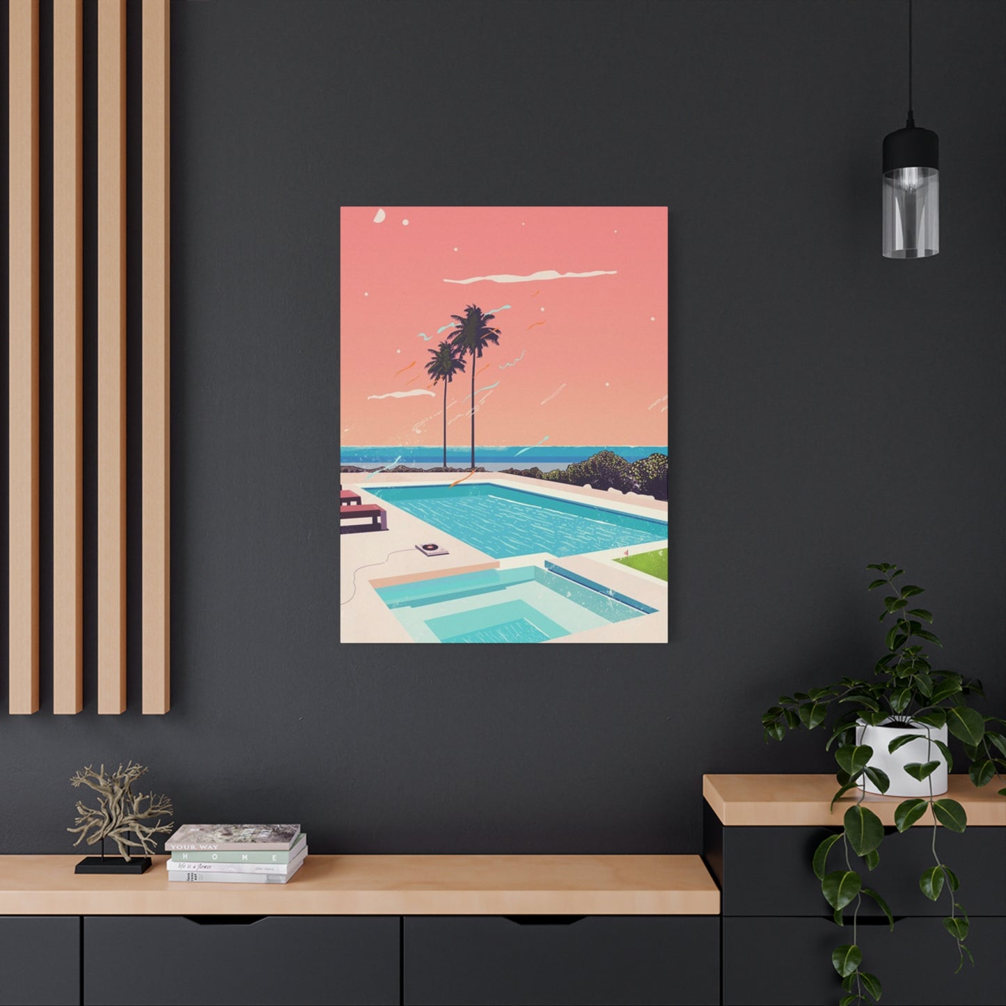 Swimming Pool In Resort With A Sunset Wall Art & Canvas Prints