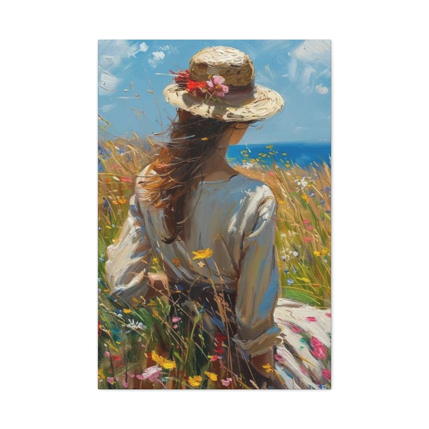 Woman by the Sea Wall Art & Canvas Prints