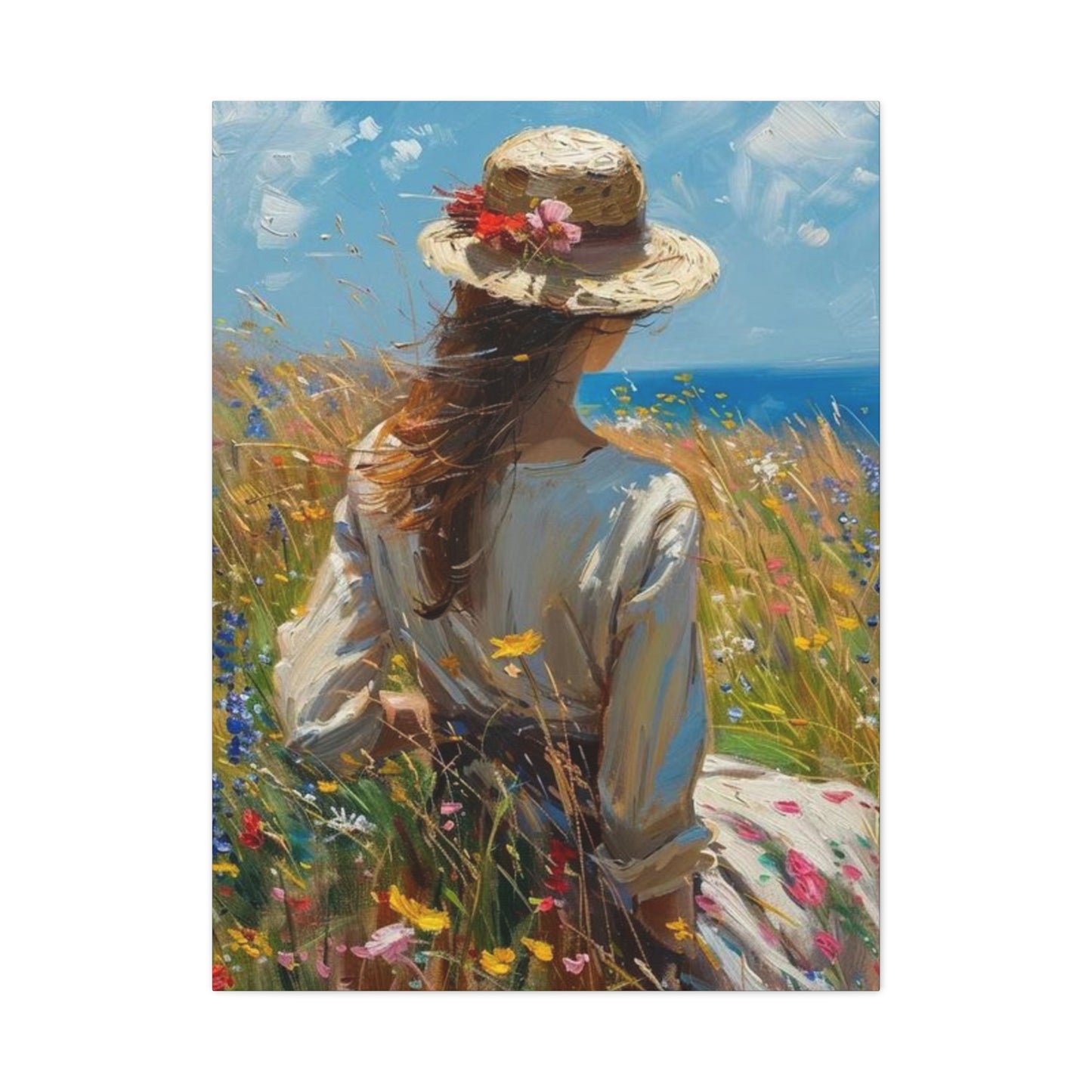 Woman by the Sea Wall Art & Canvas Prints