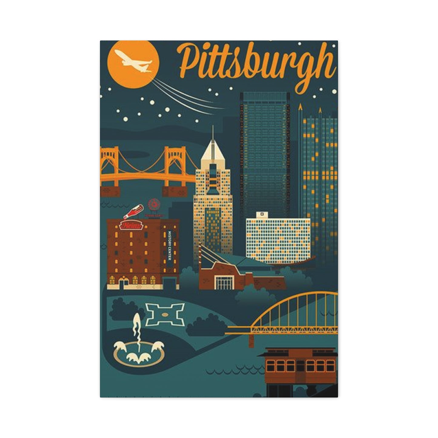 Pittsburgh Skyscraper Poster Wall Art & Canvas Prints