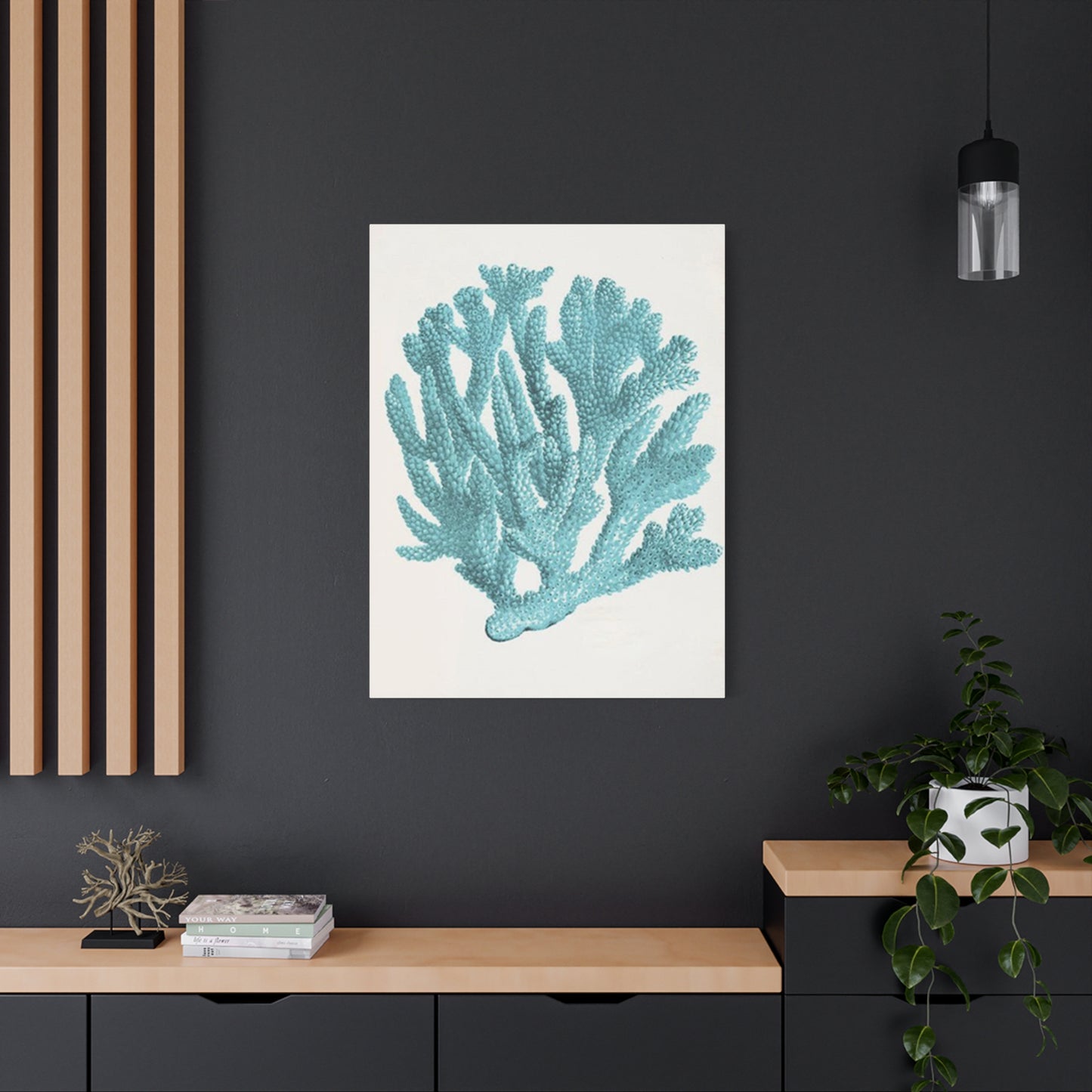 Blue Sea Herb Drawing Wall Art & Canvas Prints