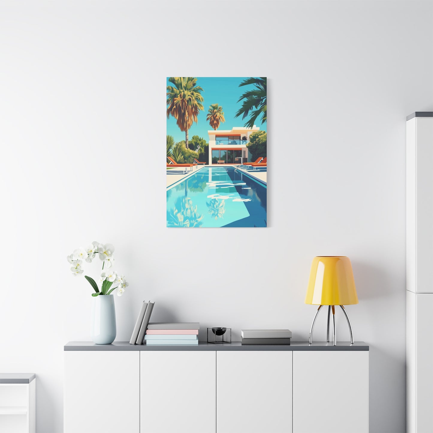 Long Swimming Pool In Resort Wall Art & Canvas Prints