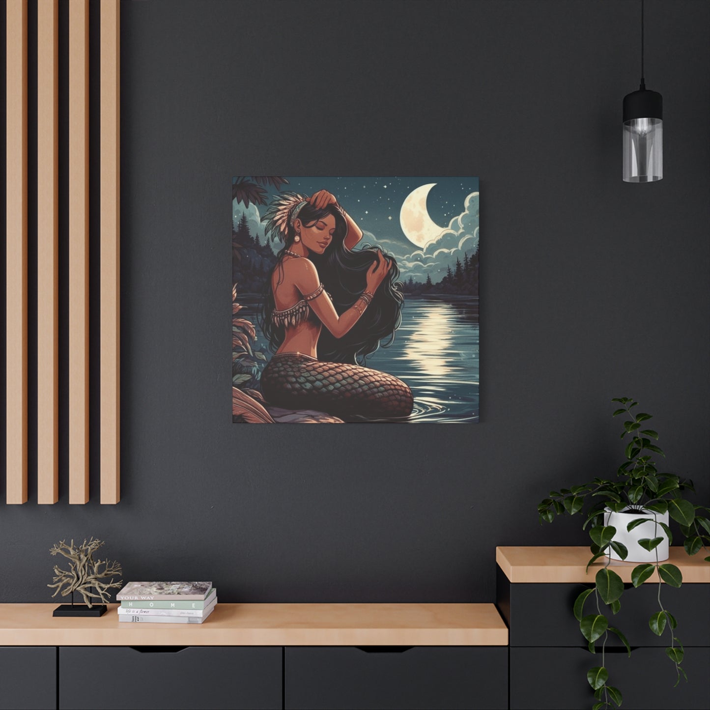 A Portrait Of Mermaid At Night Wall Art & Canvas Prints