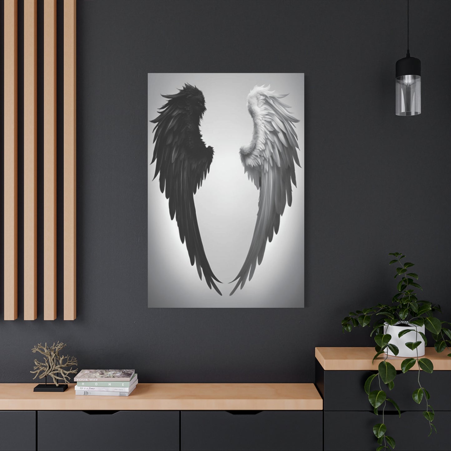 Black and White Angel Wings Wall Art & Canvas Prints