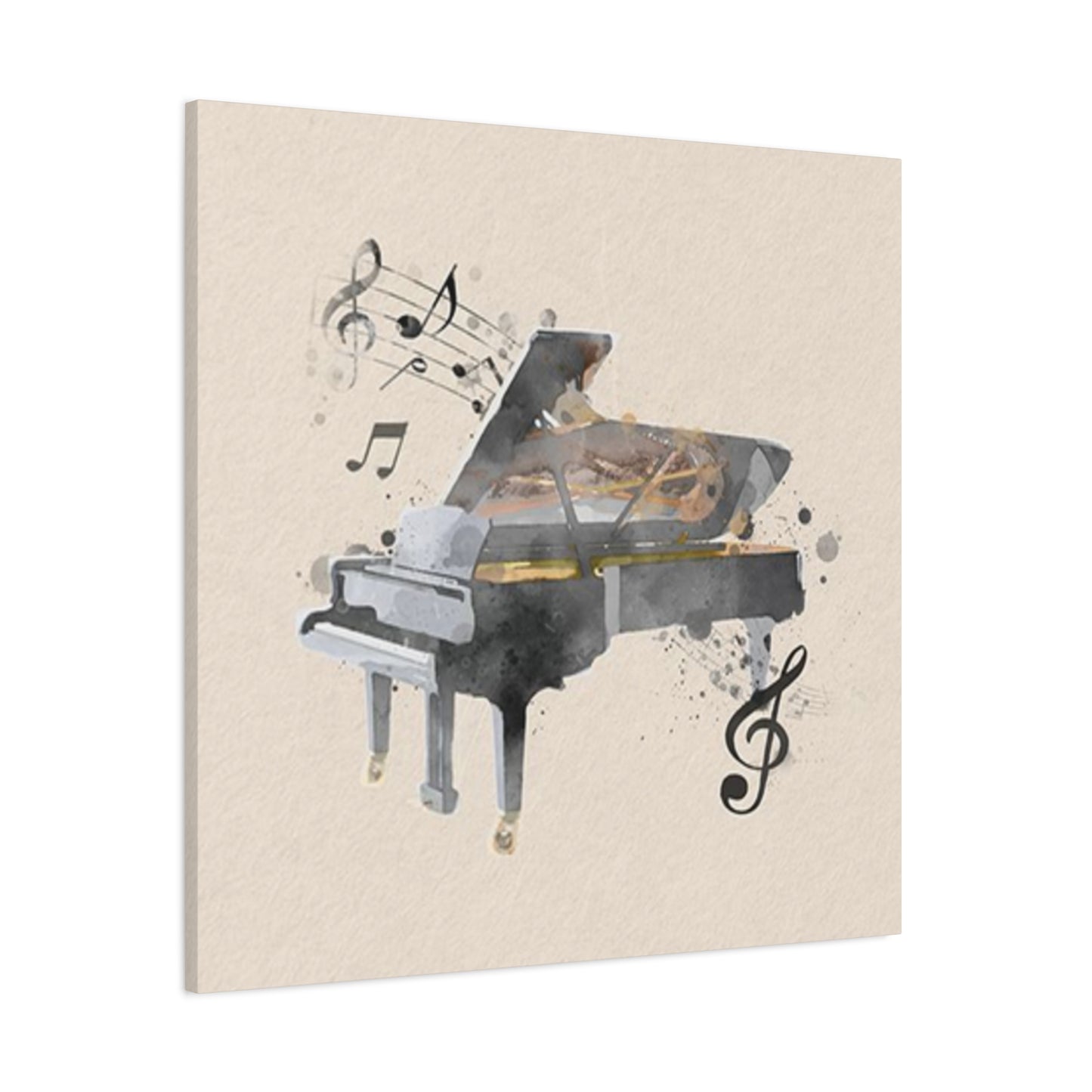 Grey Piano Painting Wall Art & Canvas Prints
