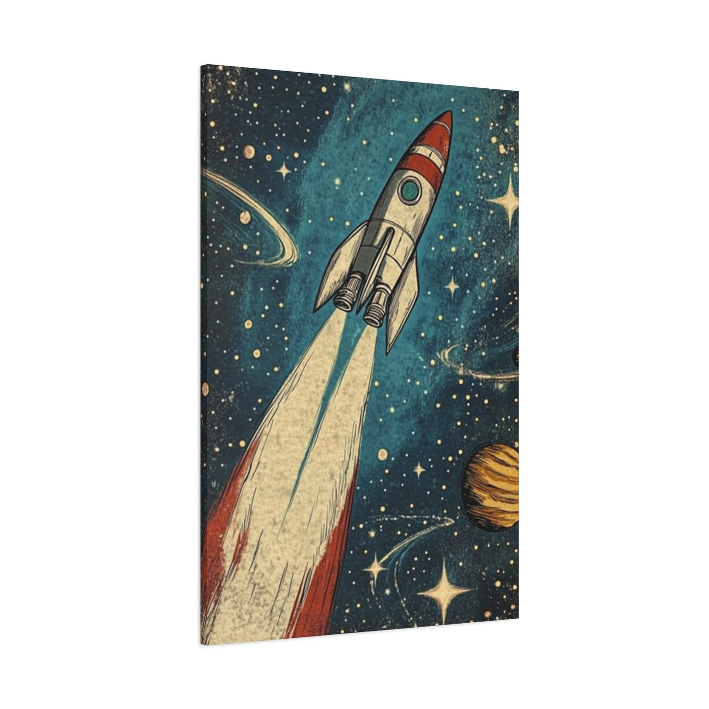 Rocket In Space Poster Wall Art & Canvas Prints
