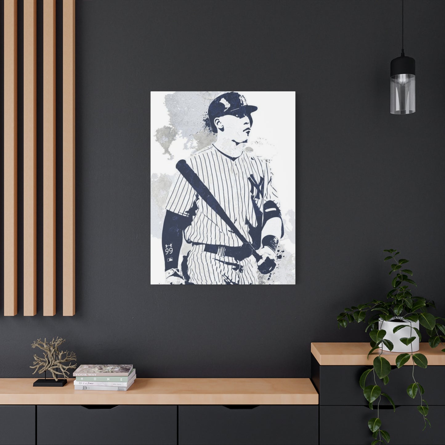 Blue Baseball Drawing Wall Art & Canvas Prints