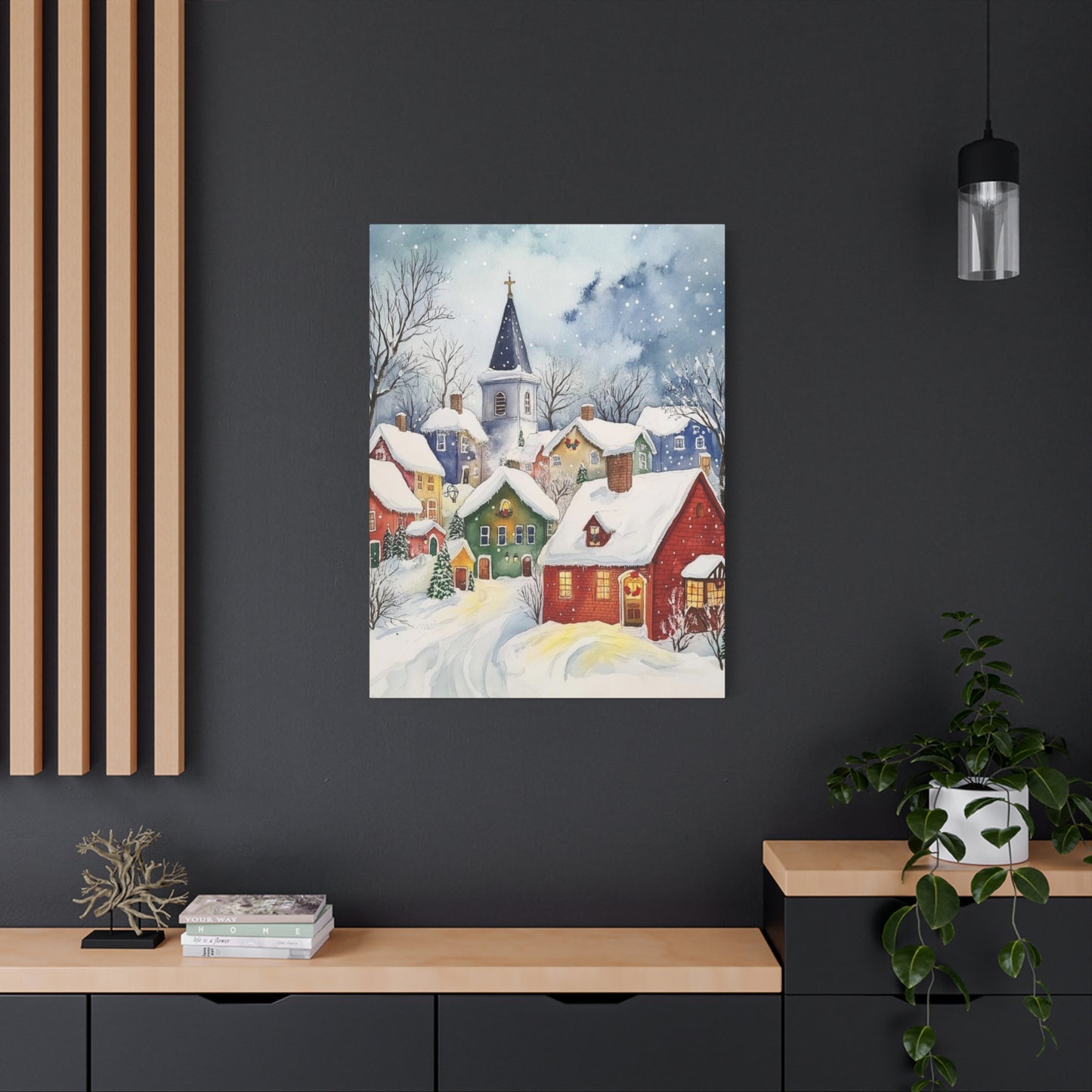 Snowy Town Wall Art & Canvas Prints