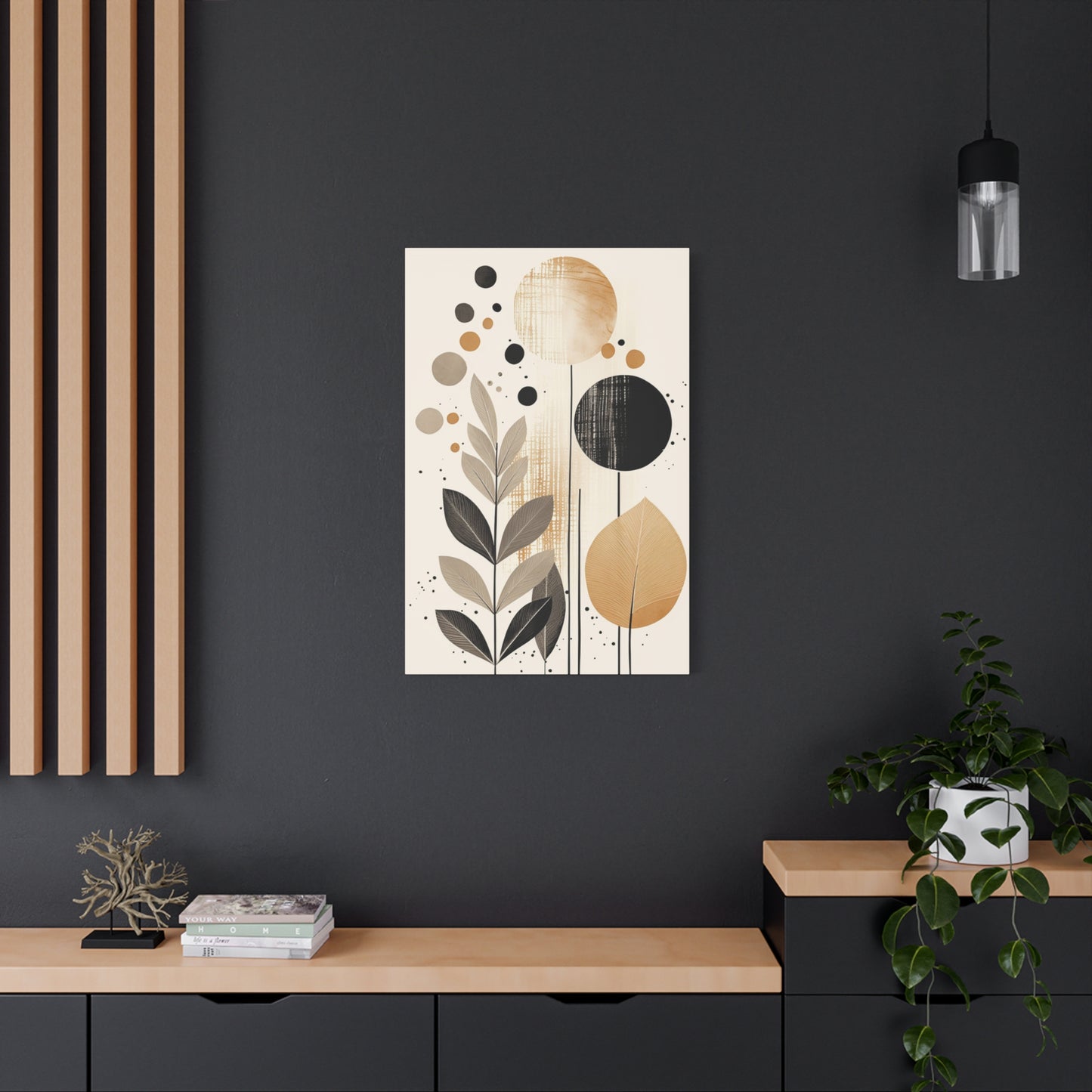 Plant With Black Circles Deco Wall Art & Canvas Prints