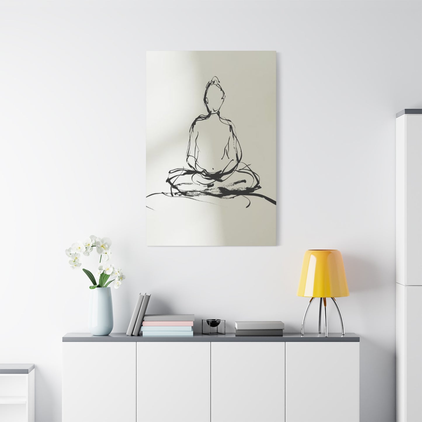 Buddha Yoga Drawing Wall Art & Canvas Prints