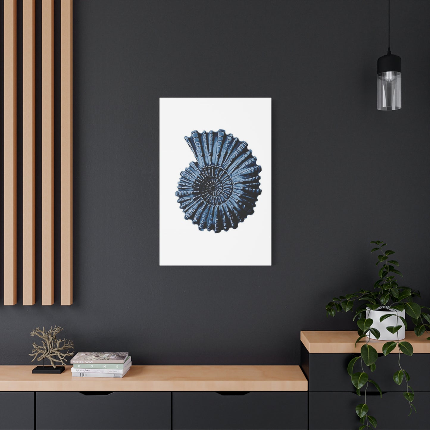 Beautiful Blue Shell Shape Poster Wall Art & Canvas Prints