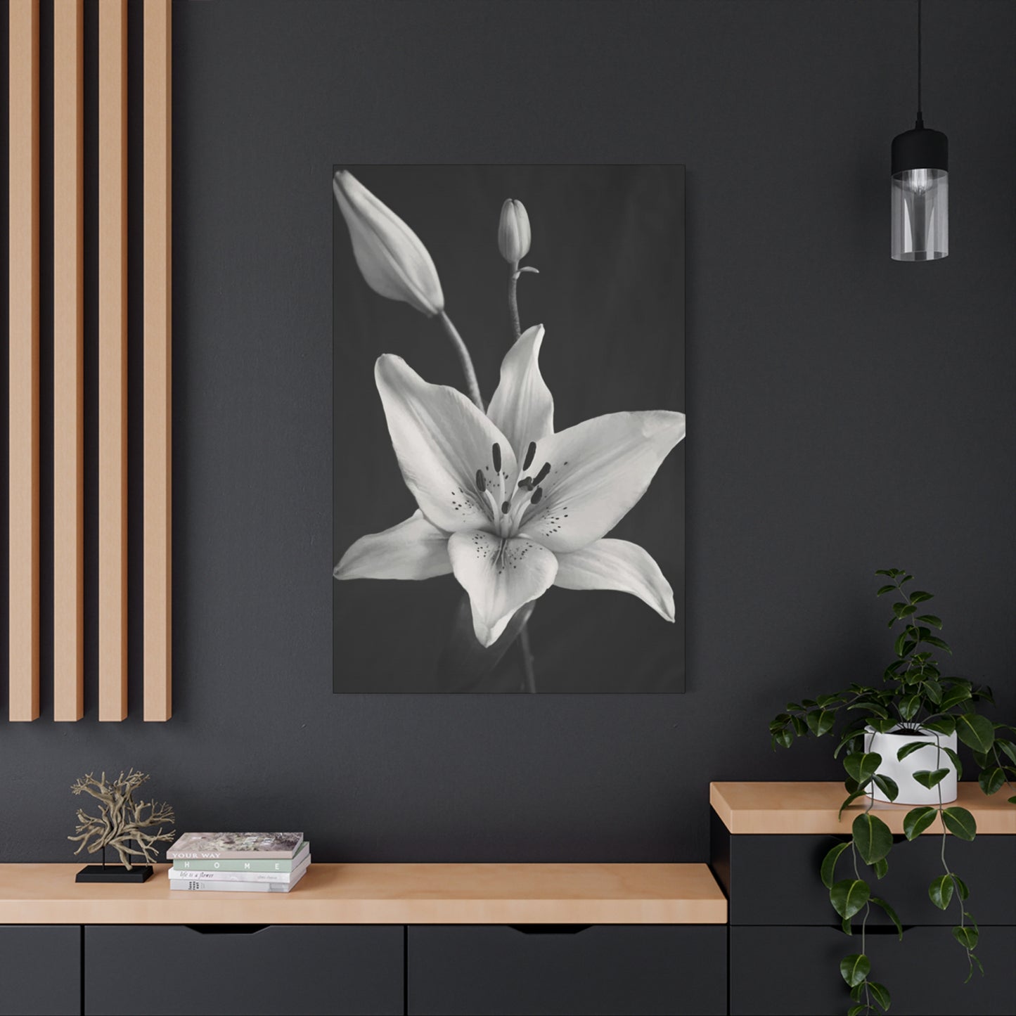 Black & White Floral Wall Art & Canvas Prints