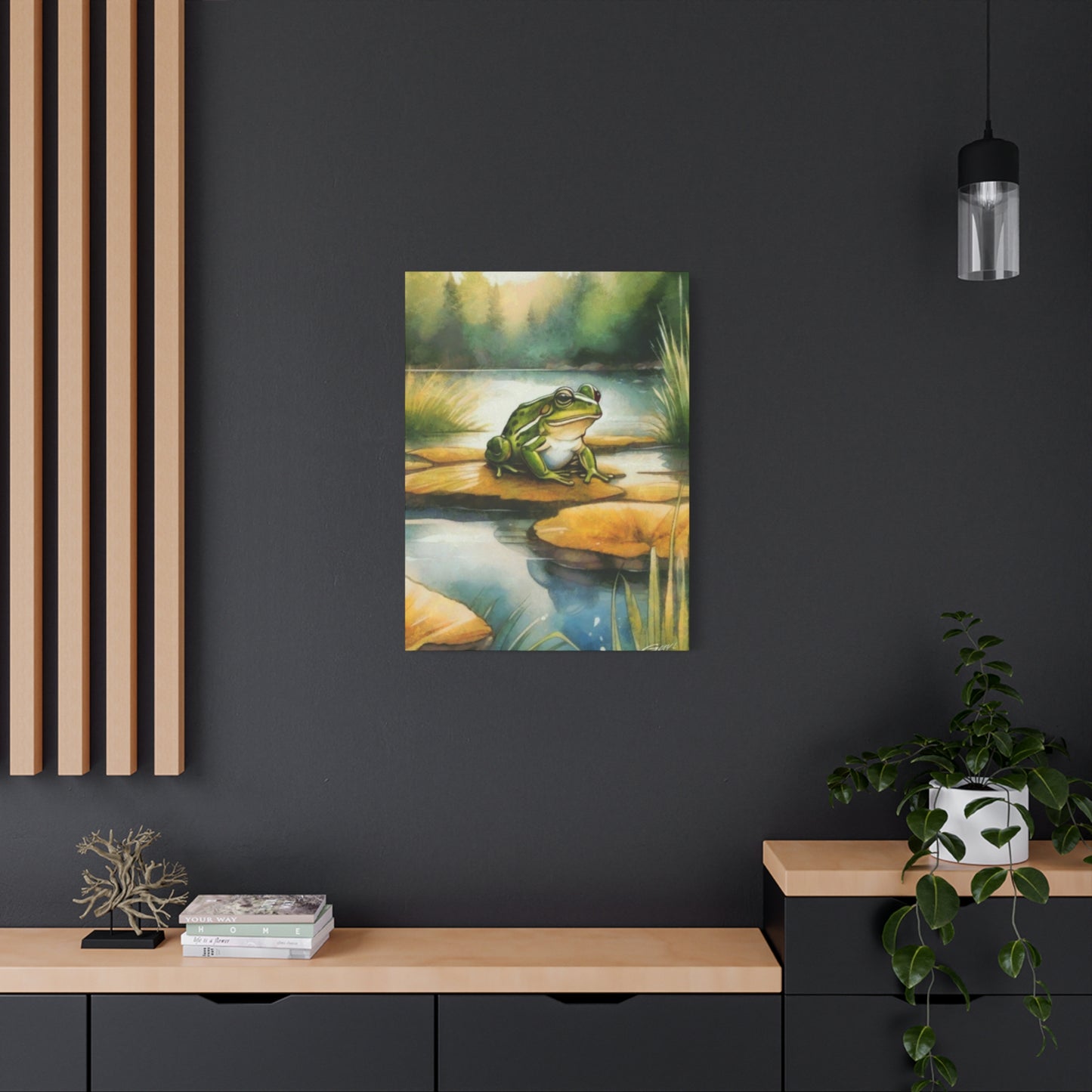 Frog on Leaf Pad Wall Art & Canvas Prints