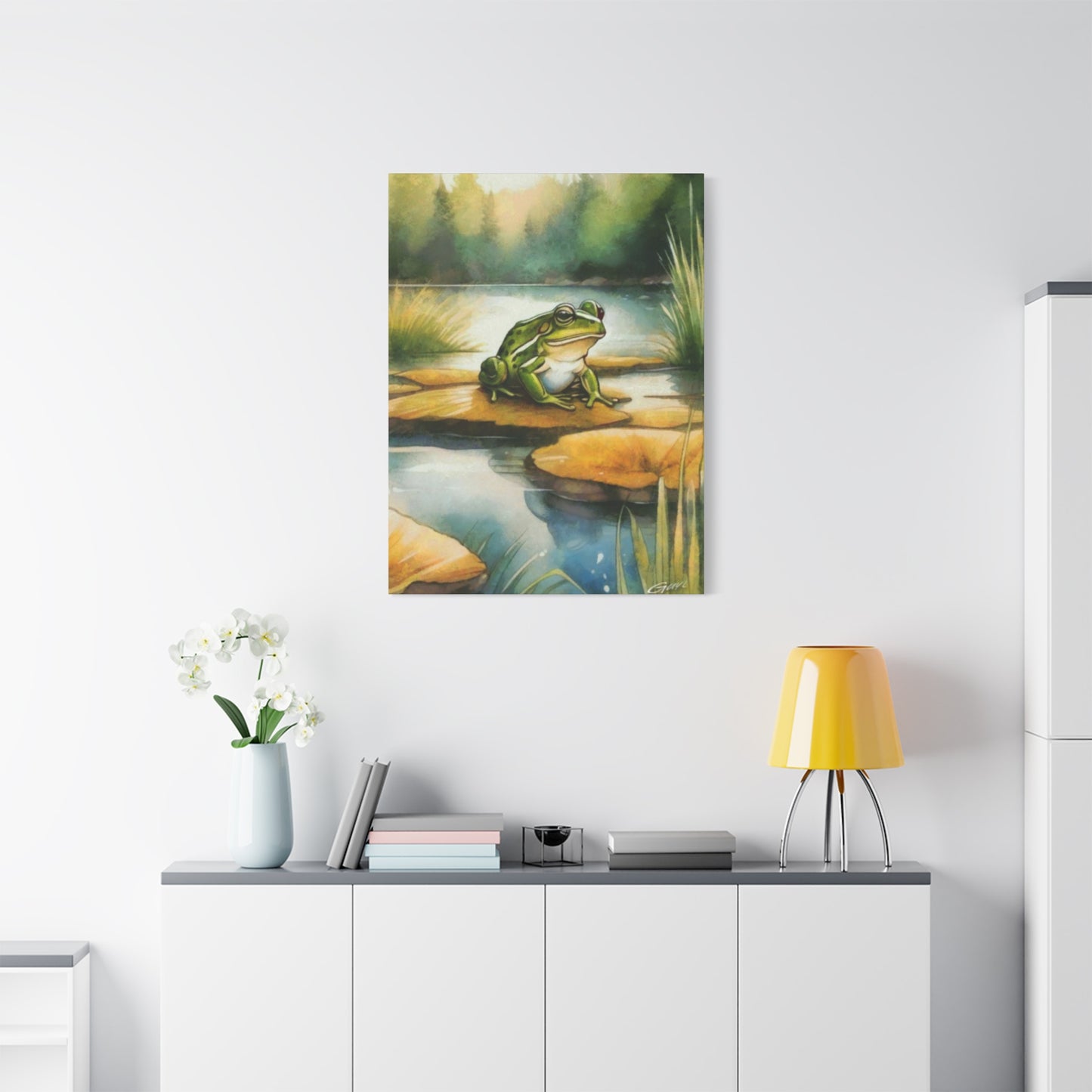 Frog on Leaf Pad Wall Art & Canvas Prints