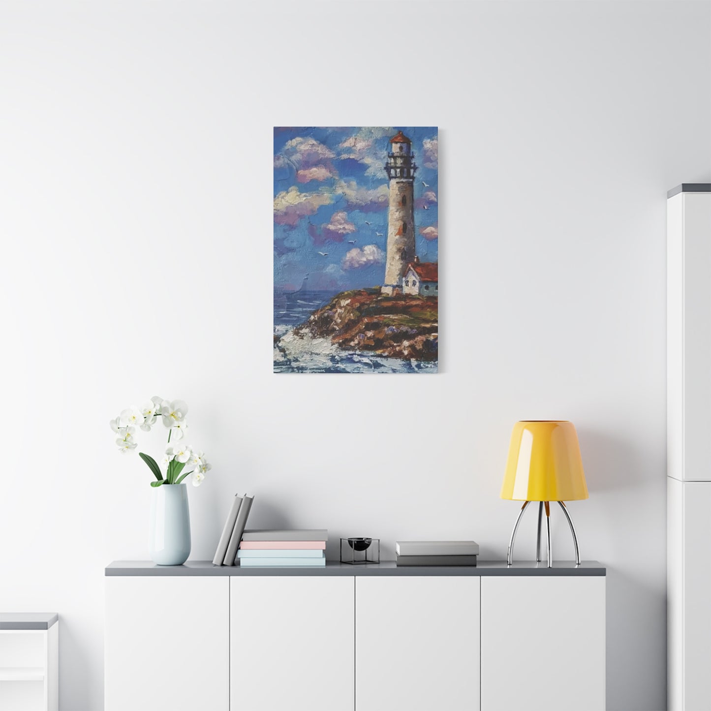 Light Tower Near Sea Wall Art & Canvas Prints
