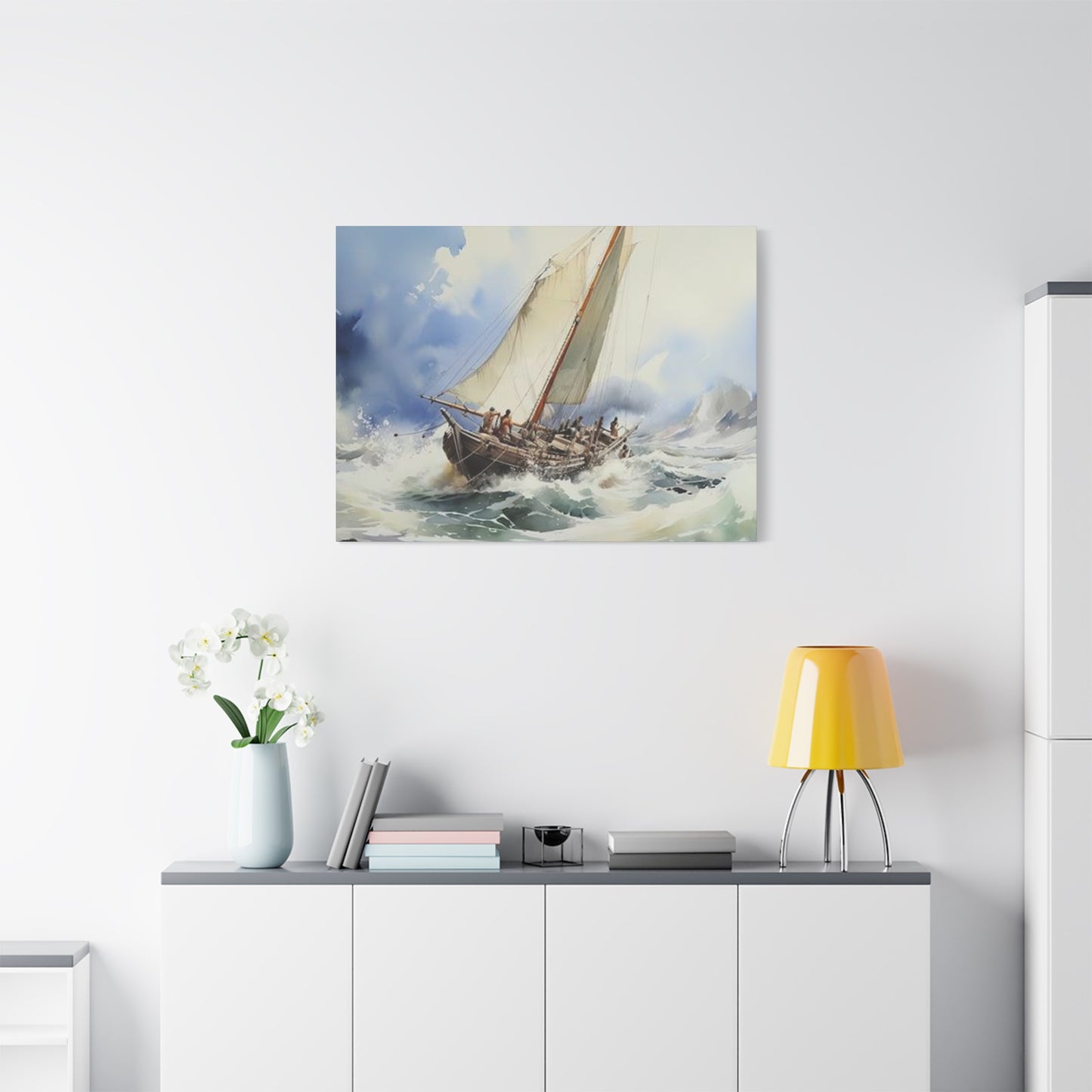 Ships In Ocean Painting Wall Art & Canvas Prints