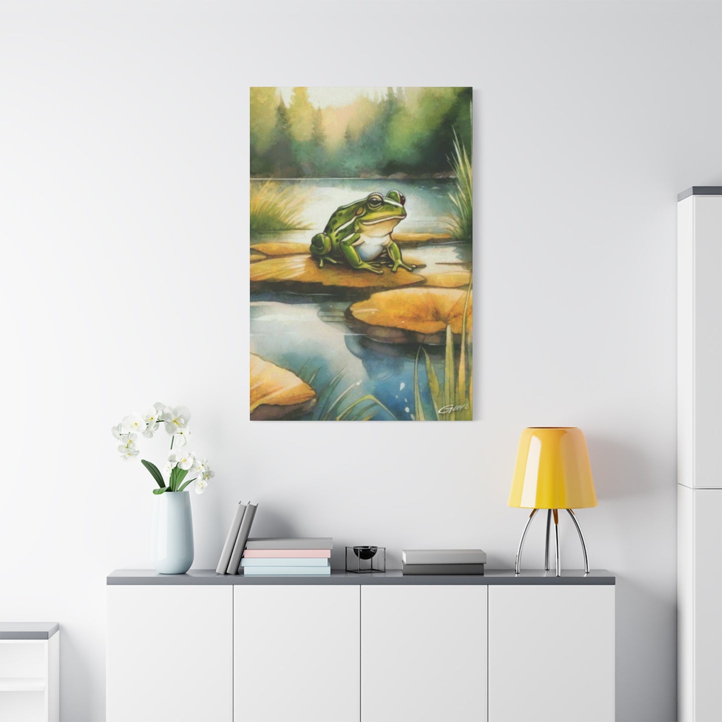Frog on Leaf Pad Wall Art & Canvas Prints