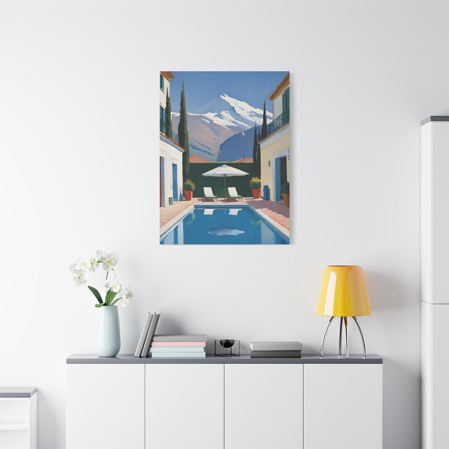 Swimming Pool In Resort With Mountain View Wall Art & Canvas Prints