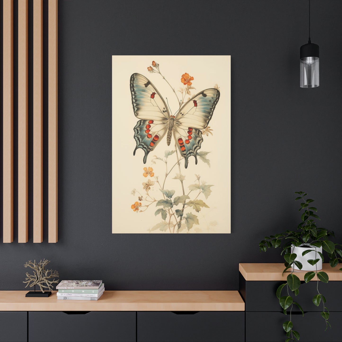 Big Butterfly on Flower Painting Wall Art & Canvas Prints