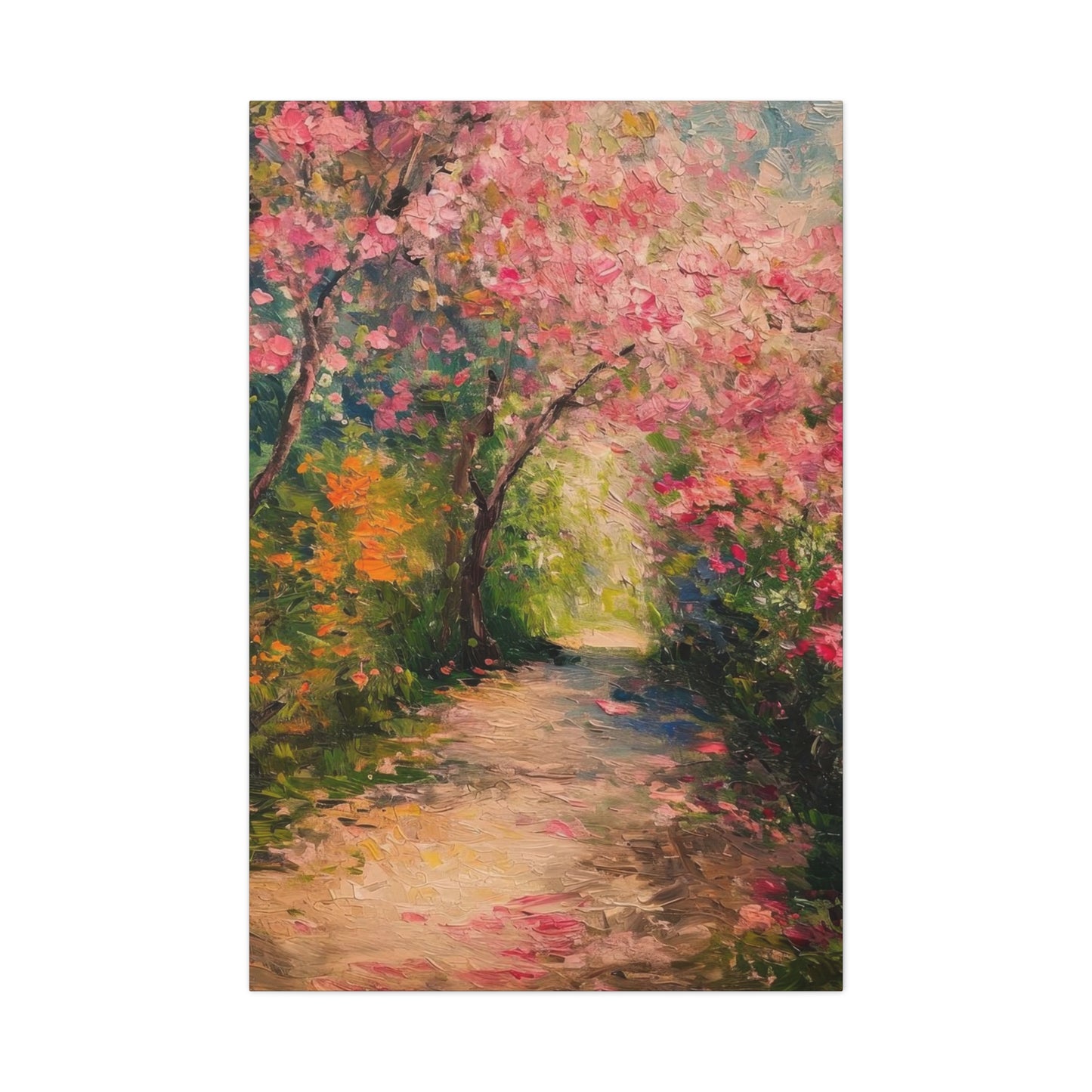 Pathway Pink Colorful Flowers Wall Art & Canvas Prints