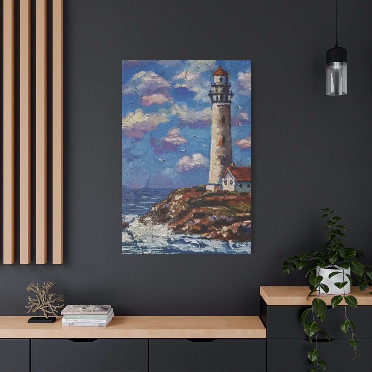 Light Tower Near Sea Wall Art & Canvas Prints